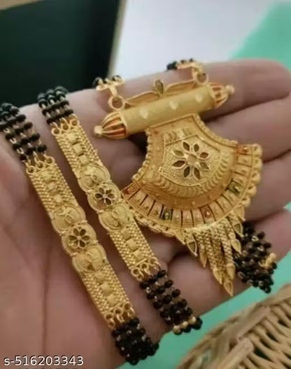 Pack Of 2 Gold Plated Mangalsutra for Women Brass Mangalsutra