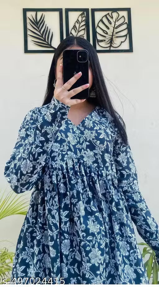 Women's rayon Jaipuri printed Kurti