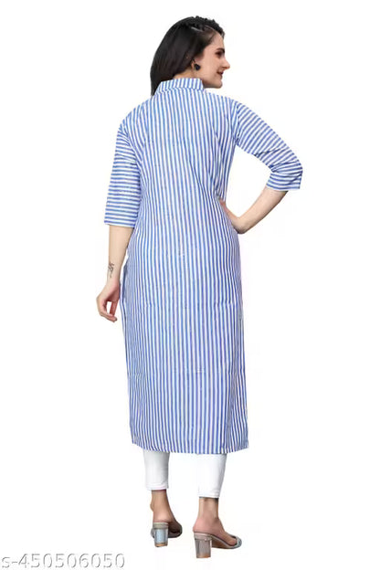 New Fancy Bollywood-Inspired Trendy Women's Cotton Straight Kurti