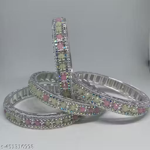 Elegant Silver Bangles Set for Women &amp; Girls – Stylish &amp; Lightweight Jewelry for Daily &amp; Party Wear