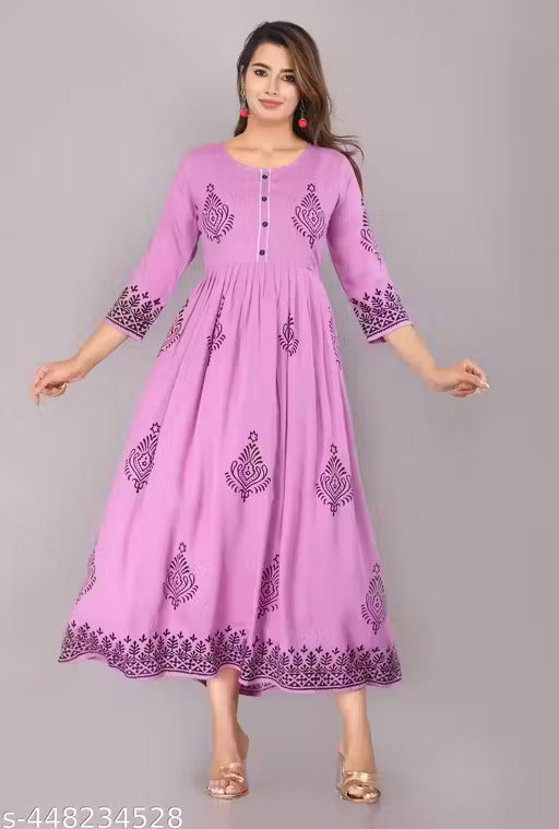 Printed Rayon Kurti for Women Wedding kurtis