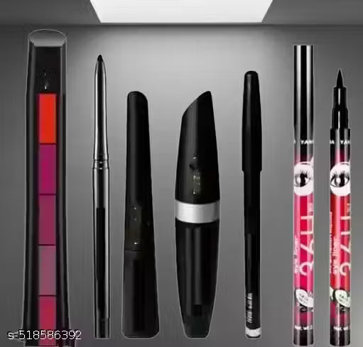 5in1 red lipstick with 3in1 eyeliner mascara &36h eyeliner &kajal