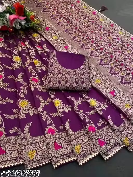 Designer Banarasi Silk Saree with Blouse