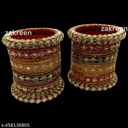 New Multi Color Golden Pear Figer Design Chura Set For Girls/Woman By Alimart