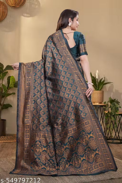 Elegant Banarasi Silk Blend Saree with Blouse