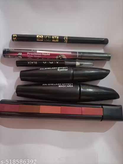 5in1 red lipstick with 3in1 eyeliner mascara &36h eyeliner &kajal
