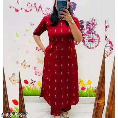 Women Printed Viscose Rayon Ethnic Dress