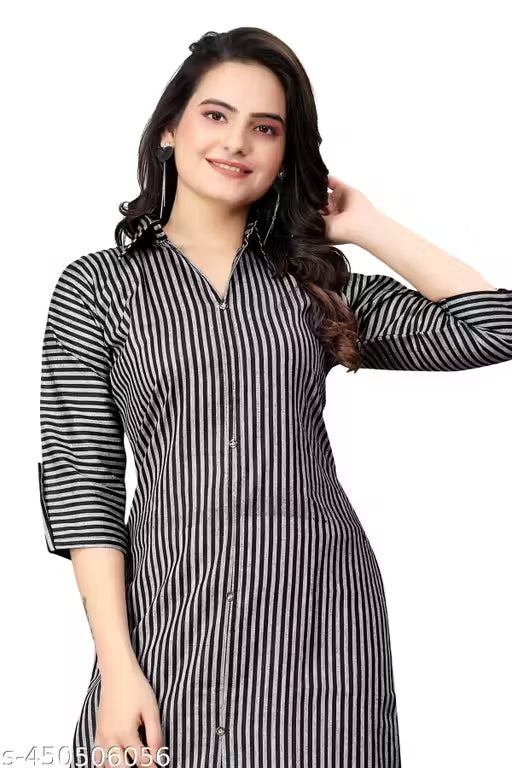 New Fancy Bollywood-Inspired Trendy Women's Cotton Straight Kurti