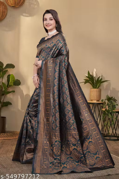 Elegant Banarasi Silk Blend Saree with Blouse