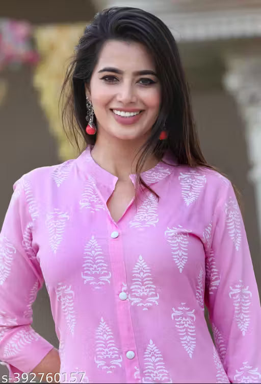 Rayon Printed Kurti with Palazzo Set