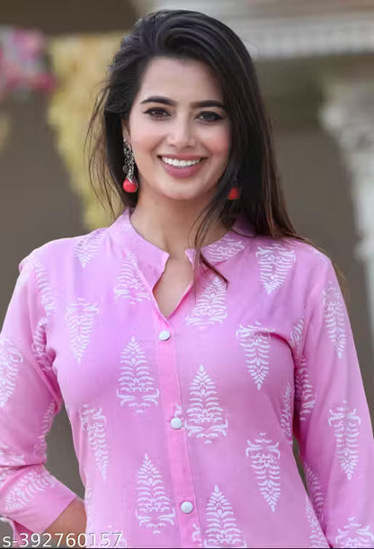 Rayon Printed Kurti with Palazzo Set