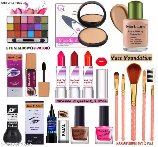 Beautiful Bridal Makeup Kit of 16 Makeup Items M Kit A8 NP3 11