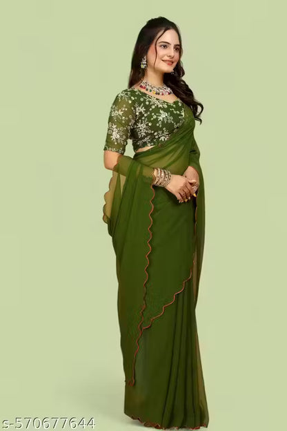 Stunning Ethnic Wear Saree for Party, Wedding, Reception, Haldi, Mehndi & Festive Events