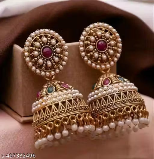 Trendy New Tranding Oxodised Red Rajwadi Jumakha