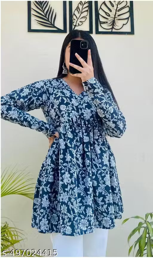 Women's rayon Jaipuri printed Kurti