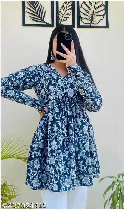 Women's rayon Jaipuri printed Kurti