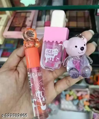 Teddy Lip Gloss + Bear Gloss + Ice Cream Gloss Set