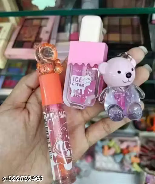 Teddy Lip Gloss + Bear Gloss + Ice Cream Gloss Set