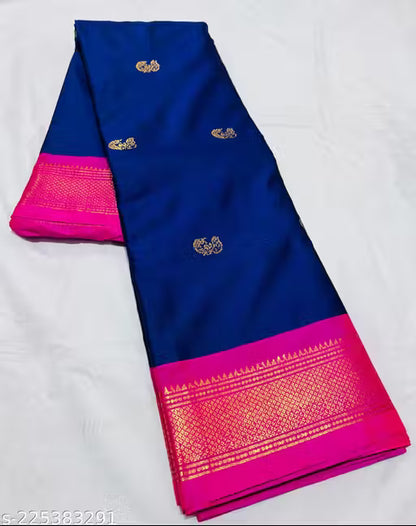 Paithani Cotton silk saree peacock butti latest Paithani saree
