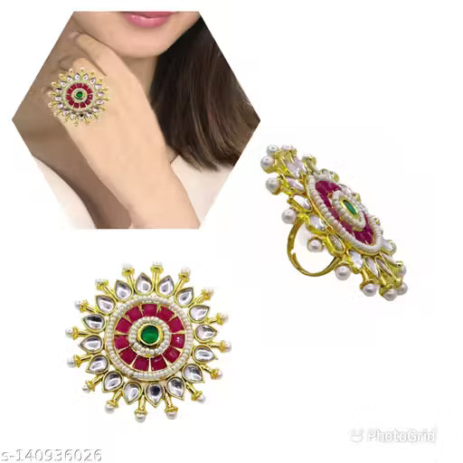 Rajputi Rajwadi Ring Combo for women & Girls (adjustable) Pack of 3