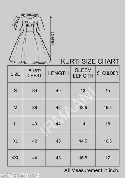 irmaani Women's Kurti , Trendy Festive Wear
