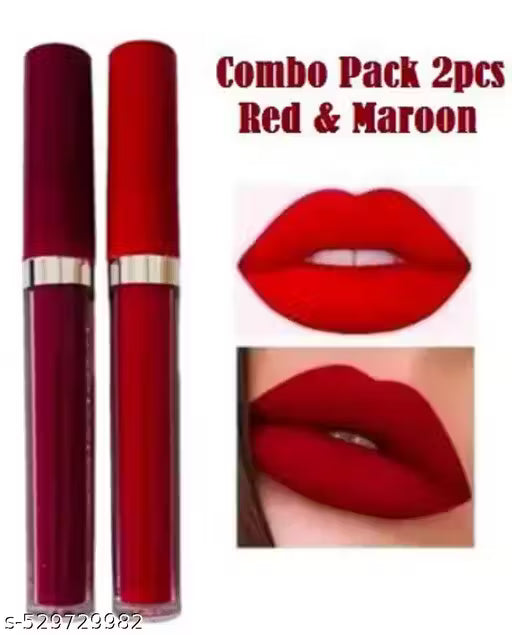 Lipstick Waterproof Matte Me Red/Mahroon