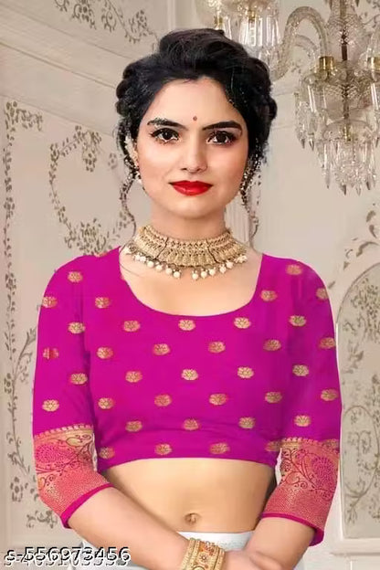 Veena Fashion Women's lichi Saree with Blouse Piece
