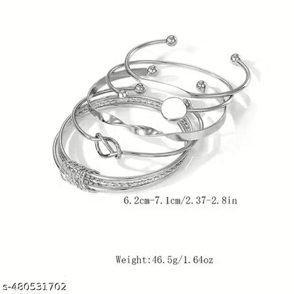 Birthday Gift For Sister Design Bracelet For Women Twisted Silver-Plated Light Luxury Opening Bangle