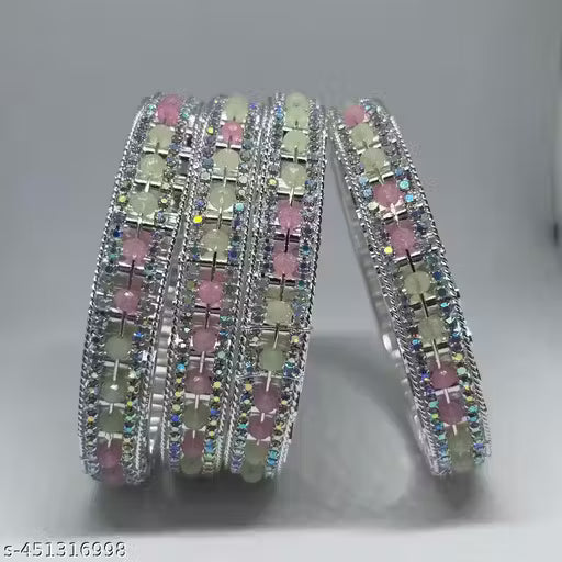 Elegant Silver Bangles Set for Women &amp; Girls – Stylish &amp; Lightweight Jewelry for Daily &amp; Party Wear