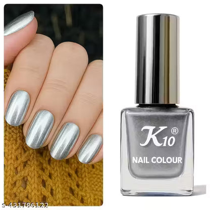 Metallic Silver Nail Paint – Long-Lasting, High Shine & Chip-Resistant Nail Color (12ml)