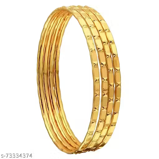 CUTE GOLD One Gram Gold Plated Plain Bangles for Women & Girls
